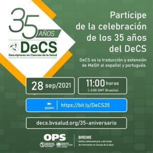 Celebração do 35° aniversário dos Descritores em Ciências da Saúde (DeCS)