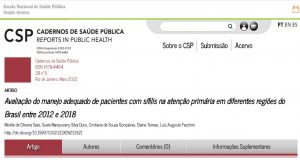 Revista aborda a persistência da sífilis como desafio para a saúde pública no Brasil