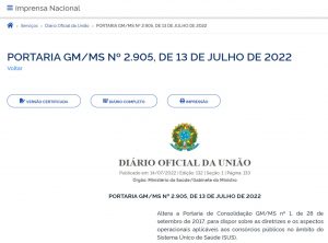 29/7 – Publicada Portaria que dispõe sobre as diretrizes aplicáveis aos consórcios públicos no âmbito do SUS