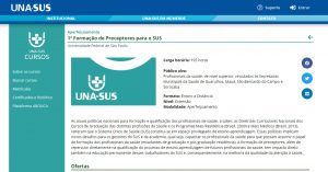 Ministério da Saúde lança edital de chamamento para adesão ao Curso de Aperfeiçoamento Multiprofissional de Preceptores