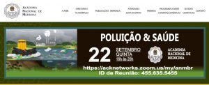 Academia Nacional de Medicina (ANM) promove evento virtual sobre “Poluição & Saúde”