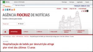 Hospitalização de bebês por desnutrição atinge pior nível dos últimos 13 anos