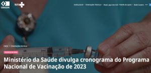 Ministério da Saúde divulga cronograma do Programa Nacional de Vacinação de 2023