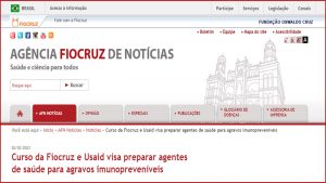 Curso da Fiocruz e Usaid visa preparar agentes de saúde para agravos imunopreveníveis