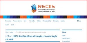 Revista Eletrônica de Comunicação, Informação e Inovação em Saúde (Reciis) aborda papel da comunicação em crises sanitárias