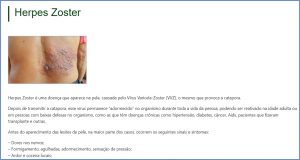 Nova Dica em Saúde publicada na BVSMS é sobre Herpes Zoster