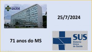 25/7 – Ministério da Saúde comemora 71 anos de criação