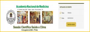 Academia Nacional de Medicina promove Sessão Científica sobre Saúde e Clima