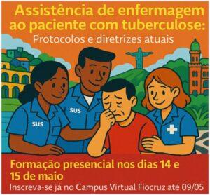Inscrições abertas para curso presencial sobre assistência de enfermagem ao paciente com tuberculose